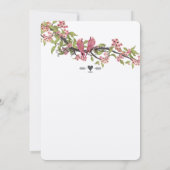 Love Bird Pink and Grey Cherry Blossom Kaart (Achterkant)