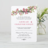 Love Bird Pink and Grey Cherry Blossom Kaart (Staand voorkant)