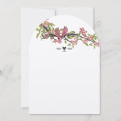 Love Bird Pink and Grey Cherry Blossom Kaart (Achterkant)