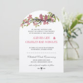 Love Bird Pink and Grey Cherry Blossom Kaart (Staand voorkant)