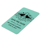 Love Bird Swirls Save the Date Magnet, Aqua Magneet (Linkerzijde)