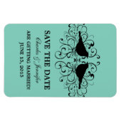 Love Bird Swirls Save the Date Magnet, Aqua Magneet (Horizontaal)