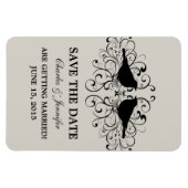 Love Bird Swirls Save the Date Magnet, Beige Magneet (Horizontaal)