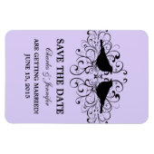 Love Bird Swirls Save the Date Magnet, Lila Magneet (Horizontaal)