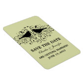 Love Bird Swirls Save the Date Magnet, Mint Magneet (Rechterzijde)