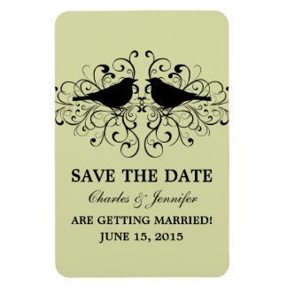 Love Bird Swirls Save the Date Magnet, Mint Magneet