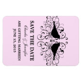 Love Bird Swirls Save the Date Magnet, Roze Magneet (Horizontaal)