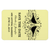Love Bird Swirls Save the Date Magnet, Yellow Magneet (Horizontaal)