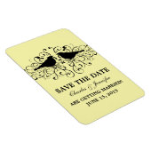 Love Bird Swirls Save the Date Magnet, Yellow Magneet (Rechterzijde)