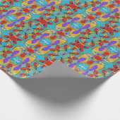 Love Bird Theme Painted Mosaic Tegels custom Cadeaupapier (Hoek)