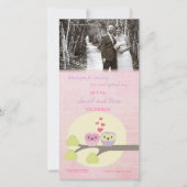 Love Bird Uilen Dank u bruiloft fotokaart Bedankkaart (Voorkant)