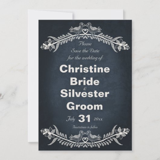 Love Bird Vines, 5x7 save the date (Voorkant)