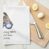 Love Bird Watching Hawk Binoculars Fun Quote Kitch Theedoek (Quarter Fold)