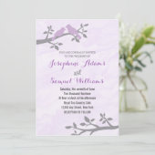 Love Bird Waterverf Wedding Invitation Kaart (Staand voorkant)