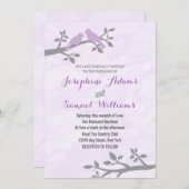 Love Bird Waterverf Wedding Invitation Kaart (Voorkant / Achterkant)