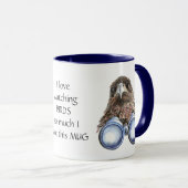 Love Bird Watting Hawk Binoculars Fun Quote Mok (Voorkant rechts)