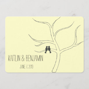 Love Bird Wedding Invitation Kaart