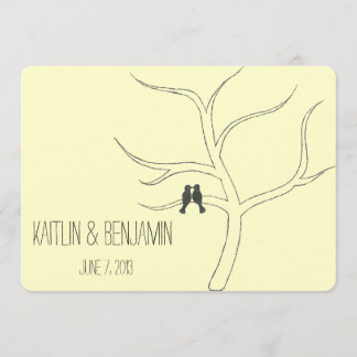 Love Bird Wedding Invitation Kaart