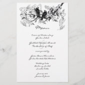  Love Bird White Flower Branch Wedding Menu (Voorkant)