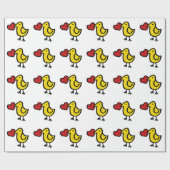 Love Bird with a Heart Gift Wrapping Paper Cadeaupapier (Vlak)