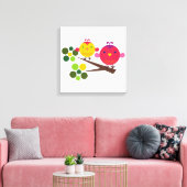 Love Birdies Stretched Canvas Muurkunst Afdruk (Insitu (Woonkamer))