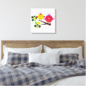 Love Birdies Stretched Canvas Muurkunst Afdruk (Insitu (Slaapkamer))