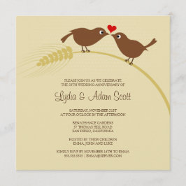 Love Birds 25e Zilveren Huwelijksjubileumfeest Kaart