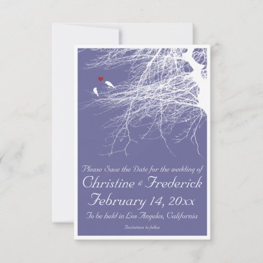 Love Birds 2, 3.5"x5" save the date-aankondiging Save The Date (Voorkant)
