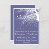 Love Birds 2, 3.5"x5" save the date-aankondiging Save The Date (Voorkant / Achterkant)