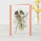 Love Birds Anniversary Greeting Card Kaart (Gele Bloem)