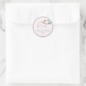 Love Birds Bloemen Roze Bruiloft Dank u sticker (Tas)