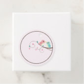 Love Birds Bloemenroze Bedankjes Labels (In situ)