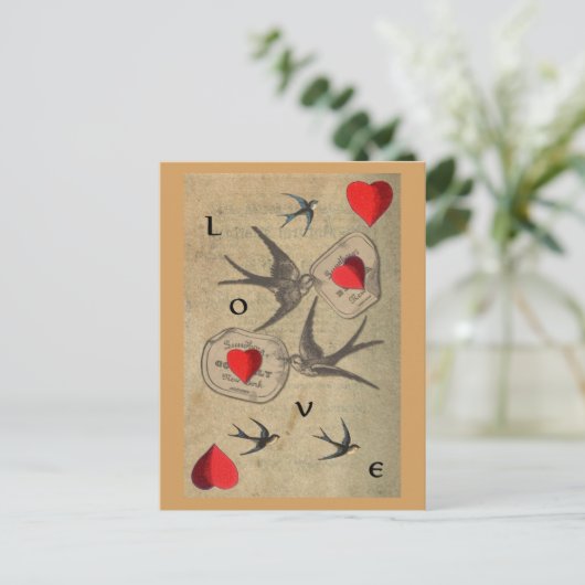 Love Birds Briefkaart (Staand voorkant)