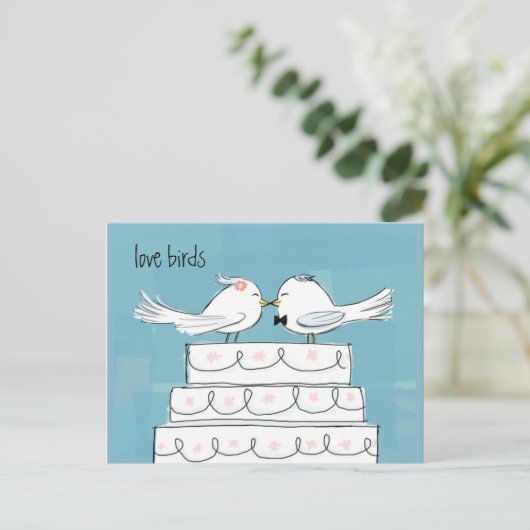Love Birds Briefkaart (Staand voorkant)