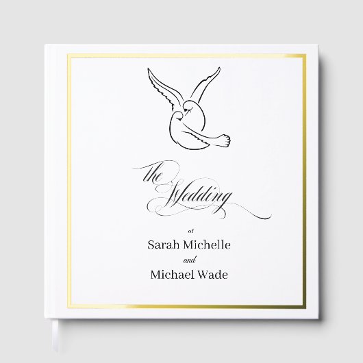 Love Birds Calligraphy Wedding Gastenboek (Voorkant)