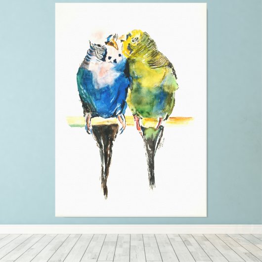 Love Birds Canvas Afdruk (Insitu (Houten vloer))
