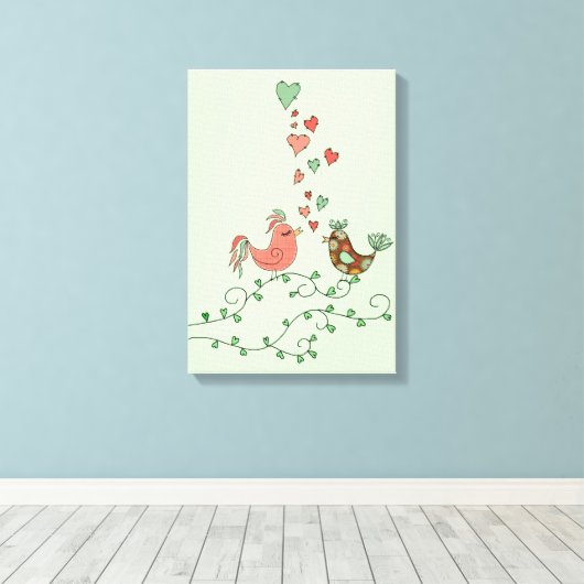 Love Birds Canvas Afdruk (Insitu (Houten vloer))