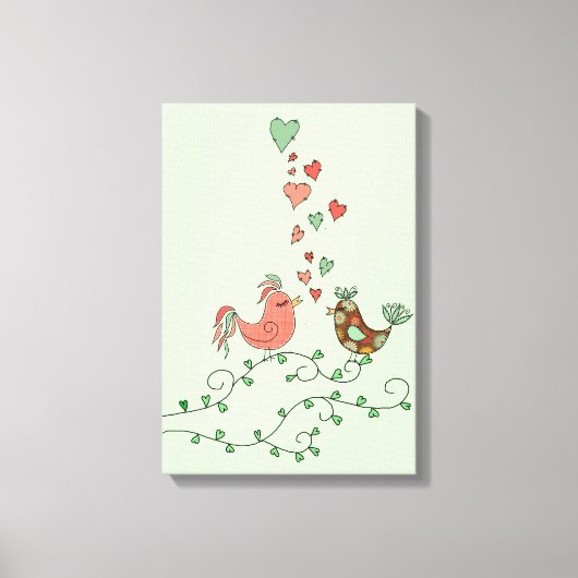 Love Birds Canvas Afdruk (Voorkant)