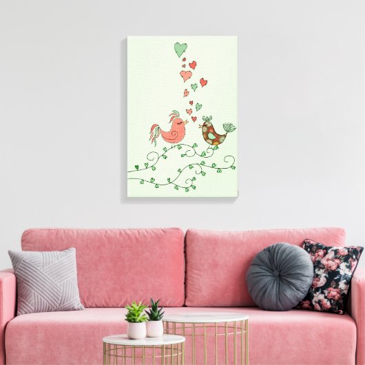 Love Birds Canvas Afdruk (Insitu (Woonkamer))
