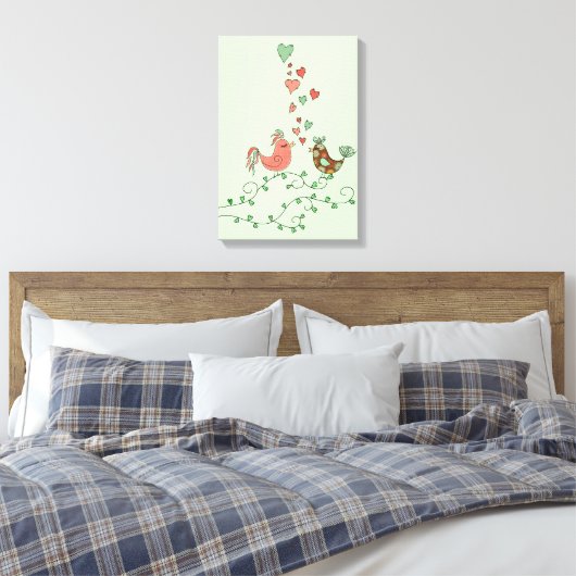 Love Birds Canvas Afdruk (Insitu (Slaapkamer))