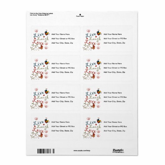 Love Birds Etiket (Full Sheet)