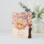 Love Birds - Fall Wedding Thank You Card Briefkaart (Staand voorkant)