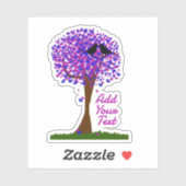 Love Birds in a Tree of Hearts - Winter Love Sticker (Vel)