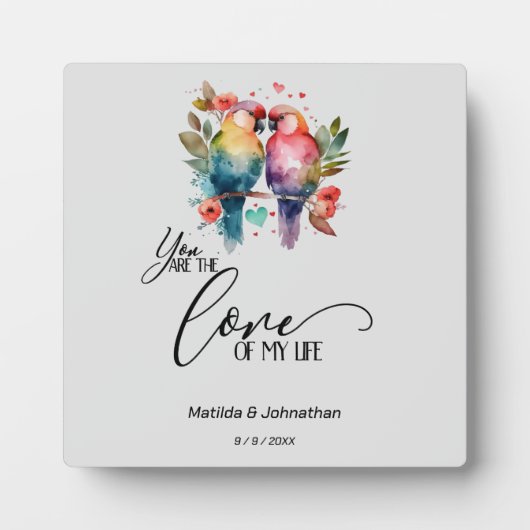 Love Birds. Jij bent de liefde van mijn leven! Fotoplaat (Voorkant)