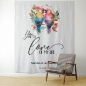 Love Birds. Jij bent de liefde van mijn leven! Wandkleed (In situ)