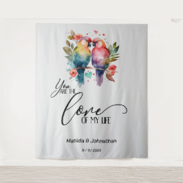 Love Birds. Jij bent de liefde van mijn leven! Wandkleed