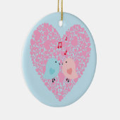 Love Birds Keramisch Ornament (Rechts)