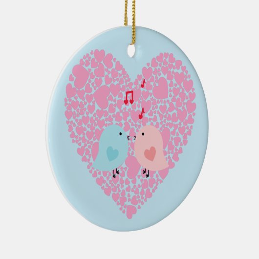 Love Birds Keramisch Ornament (Rechts)