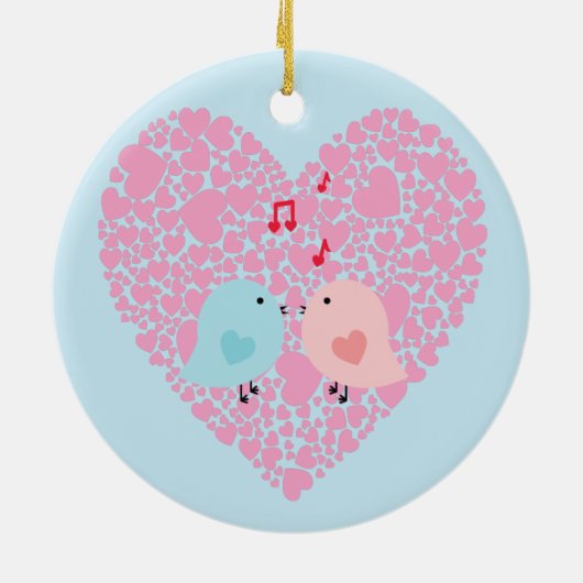 Love Birds Keramisch Ornament (Achterkant)