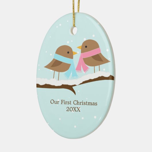 Love Birds Keramisch Ornament (Links)